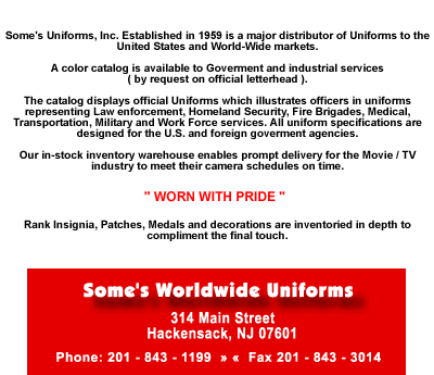 Somes Worldwide Police Uniforms
